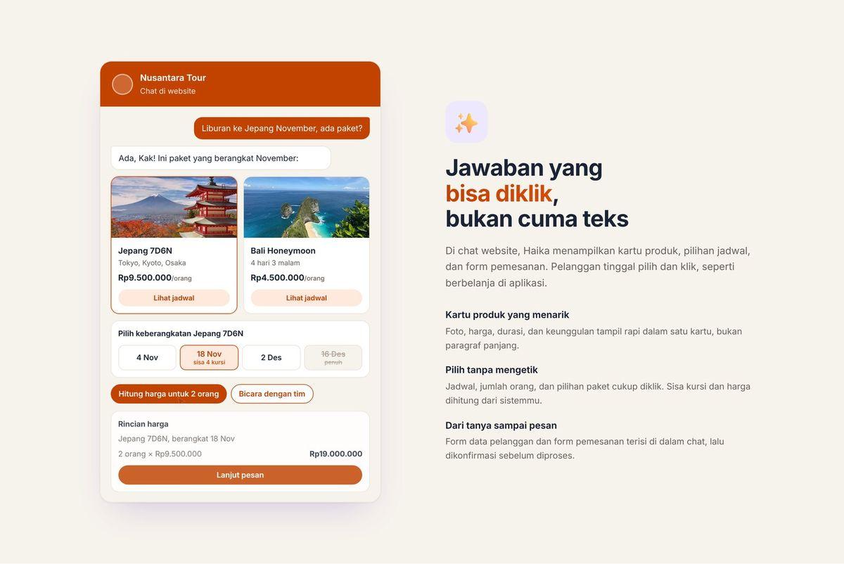 Jawaban yang bisa diklik, bukan cuma teks